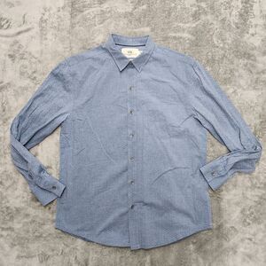 Work Rest Karma WRK Men's Blue Poka Dot Long Sleeve Button Up Shirt Size L